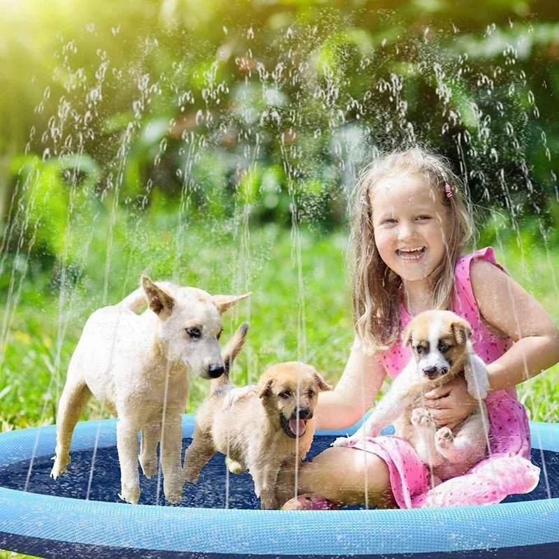 170cm Summer Dog Toy Splash Sprinkler Pad Pet Swimming Pool Interactive for Pet Children Interactive Outdoor Play Water Mat Toys - fidotoy
