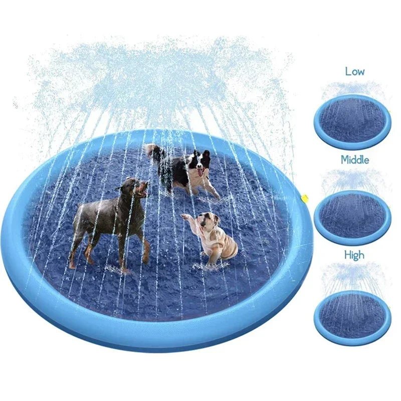 170cm Summer Dog Toy Splash Sprinkler Pad Pet Swimming Pool Interactive for Pet Children Interactive Outdoor Play Water Mat Toys - fidotoy